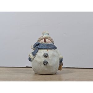 Jack Frost Snowman Figurine  Glittered Winter Decor Vintage Style Holiday Figure